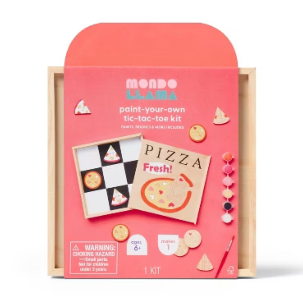 Mondo Llama Paint-Your-Own Tic-Tac-Toe Kit pizza